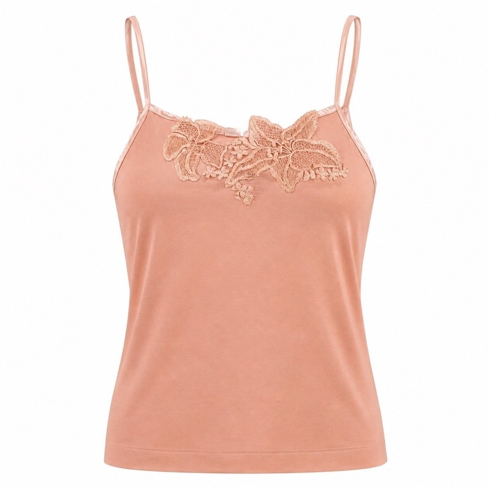 Vintage Victorias Secret Pink Lace Trim Cami Tank Top Y2K Coquette S Babydoll